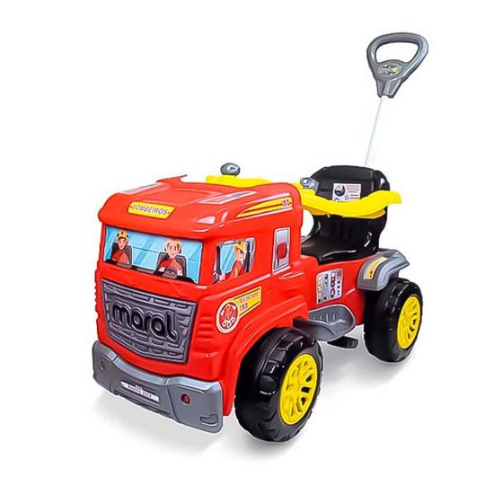 Imagem de Caminhão Bombeiro Pedal Truck Carrinho Passeio Infantil 2 em 1 Maral