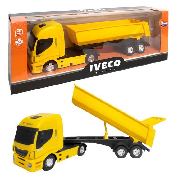 Caminhão Caçamba de Brinquedo Iveco Realista Amarelo - Usual Brinquedos ...