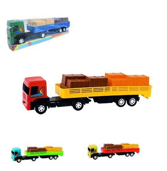 Imagem de Caminhao carreta medio colors com carga 45x10,5x9cm - 20 comercial