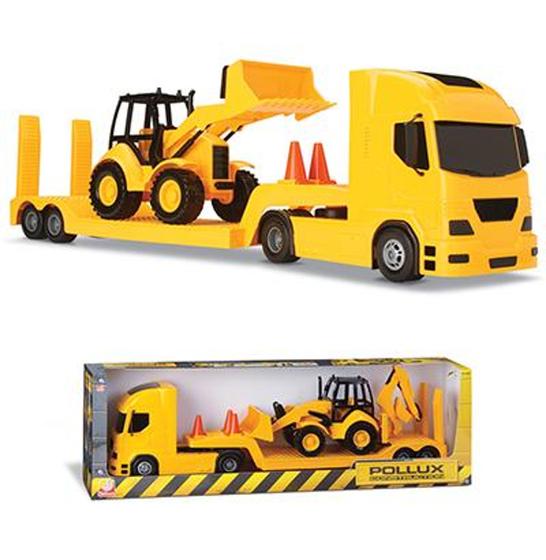 Imagem de Caminhao Carreta + Trator Escavadeira Com Acess. Pollux Construction 6983607 - Silmar
