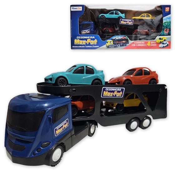 Imagem de Caminhão Cegonheira Infantil MaxForte 04 carros 2 andares