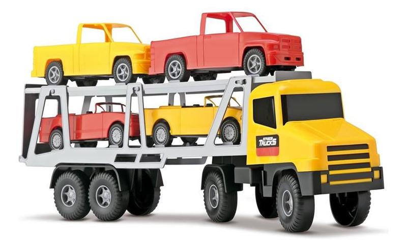 Imagem de Caminhão Cegonheira Strada Transcar Com 4 Carrinhos - Silmar Brinquedos