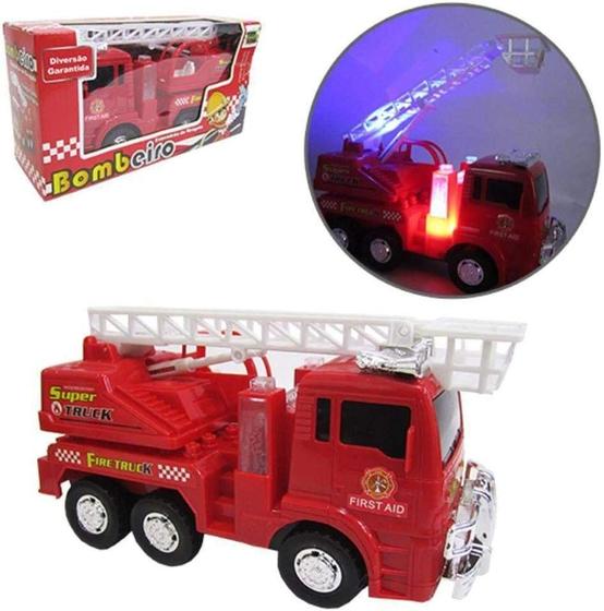 Imagem de Caminhão De Bombeiro A Pilha Com Movimento Sirene E Luzes