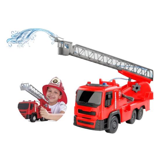 Imagem de Caminhão de Bombeiro Com Lançador de Água de Verdade Brinquedo Infantil