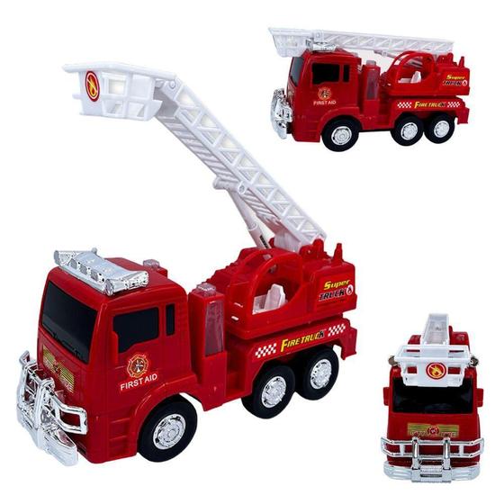 Imagem de Caminhão De Bombeiro Resgate De Brinquedo Com Sirene