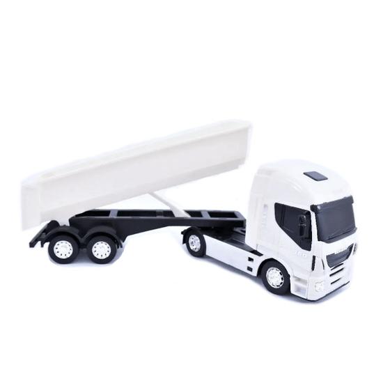 Imagem de Caminhão De Brinquedo Basculante Branco Iveco HiWay