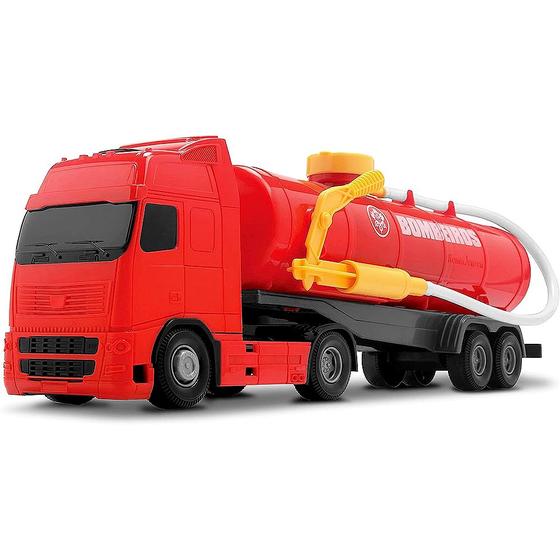 Imagem de Caminhão de Brinquedo Bombeiros Tanque com Agua e Mangueira