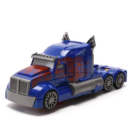 Imagem de Caminhão de Brinquedo Carrinho Vira Robô Transformers 2 em 1 Com Som e Luz a Pilha