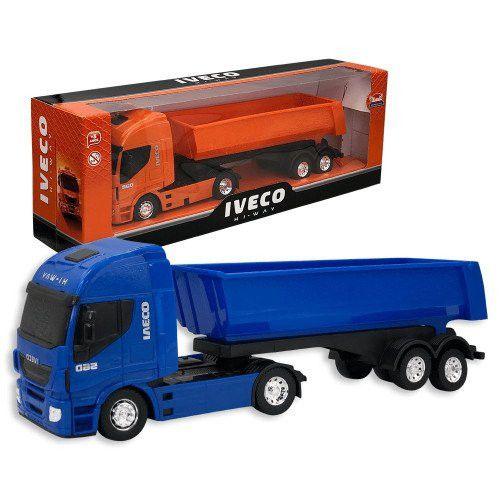 Imagem de Caminhão de Brinquedo Infantil Iveco HI-WAY com Caçamba Basculante para Menino Dia das Crianças - Sortido