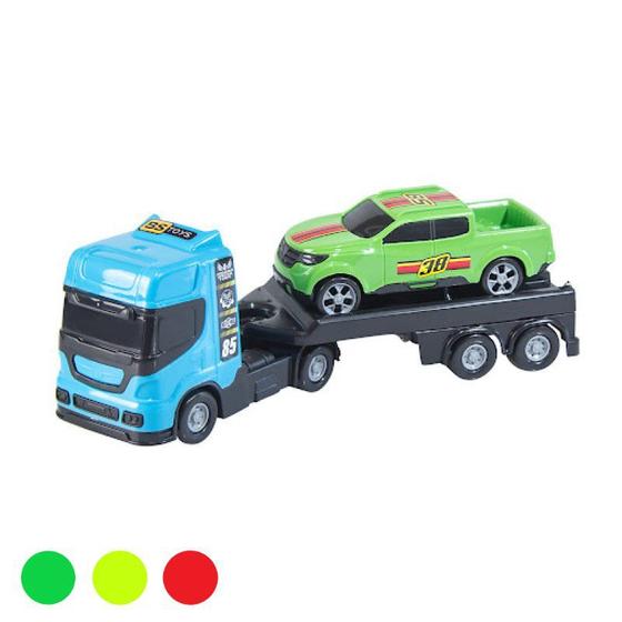 Imagem de Caminhão de Brinquedo Mini Reboque C/ 1 Carros - BS Toys