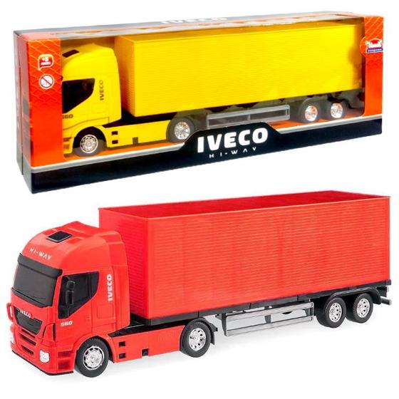 Caminhão de Brinquedo Realista Iveco com Baú que Abre - Usual ...