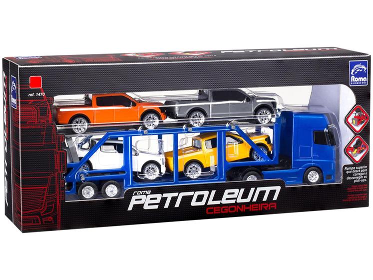 Imagem de Caminhão de Brinquedo Roma Petroleum Cegonheira - Roma 5 Peças com Acessórios