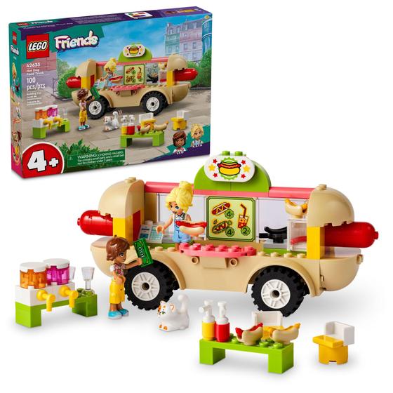 Imagem de Caminhão de comida de cachorro-quente LEGO Friends de brinquedo com mini bonecas de 4 anos ou mais