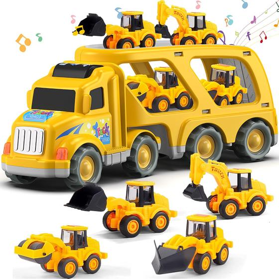 Imagem de Caminhão de Construção Toy Veslier com 6 Minicarros - Para Crianças de 1 a 6 Anos