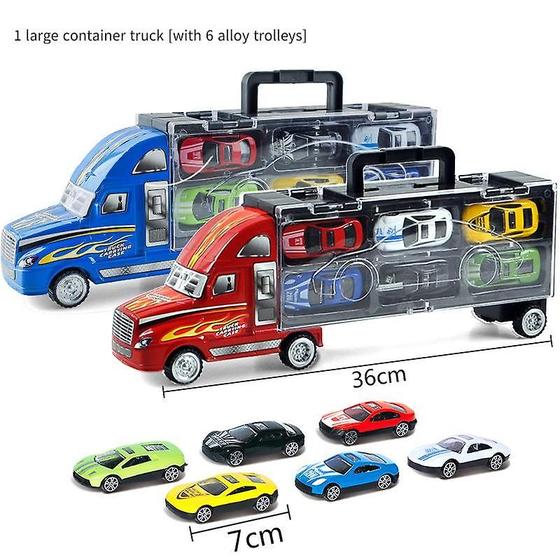 Imagem de Caminhão de Contêiner de Trator Grande para Crianças - Brinquedo com Carro de Liga