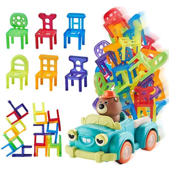 Imagem de Caminhão de Empilhamento com 48 Cadeiras - Brinquedo Educativo para Crianças de 4 a 12 Anos