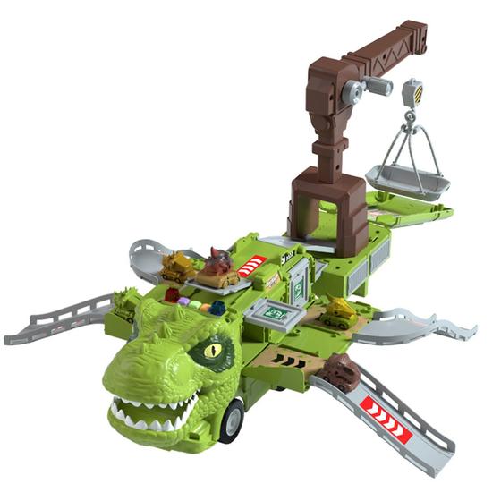 Imagem de Caminhão de Engenharia Transformador de Dinossauro - Conjunto de Brinquedo com Trilha