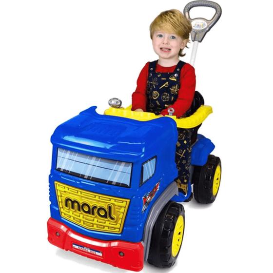 Imagem de Caminhão de Passeio e Pedal para Bebe Maral Truck Azul 30kg