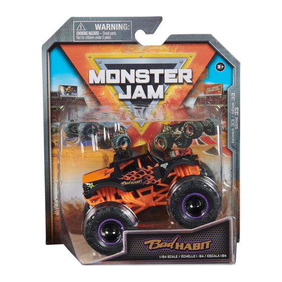 Imagem de Caminhão fundido sob pressão Monster Jam Bad Habit, escala 1:64, série 33