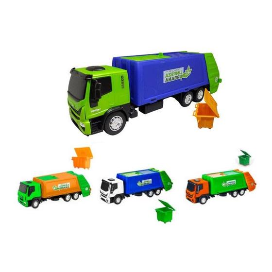 Imagem de Caminhão Iveco Miniatura de Brinquedo Coletor de Lixo