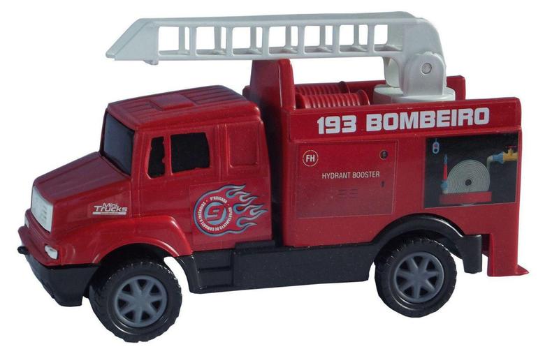 Imagem de Caminhão Mini Truck Carrinho Bombeiro Fire, Samba Toys 073 - 129106