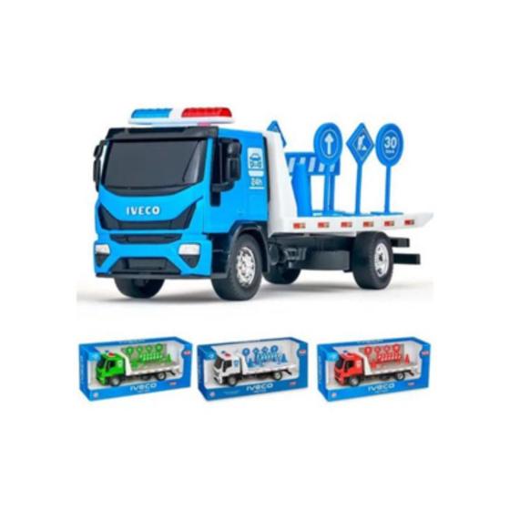 Imagem de Caminhão Miniatura Brinquedo Iveco Tector Guincho Plataforma