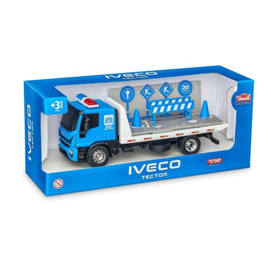 Imagem de Caminhão Miniatura Brinquedo Iveco Tector Guincho Plataforma