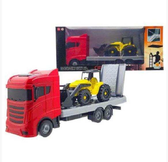 Imagem de Caminhão Plataforma City Works Truck Infantil - Orange Toys