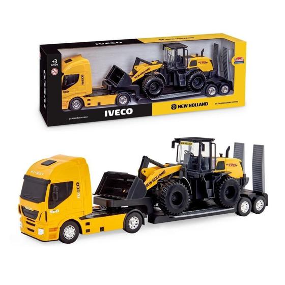 Imagem de Caminhão Plataforma com Carregadeira New Holland 1:26 Usual - Usual Brinq