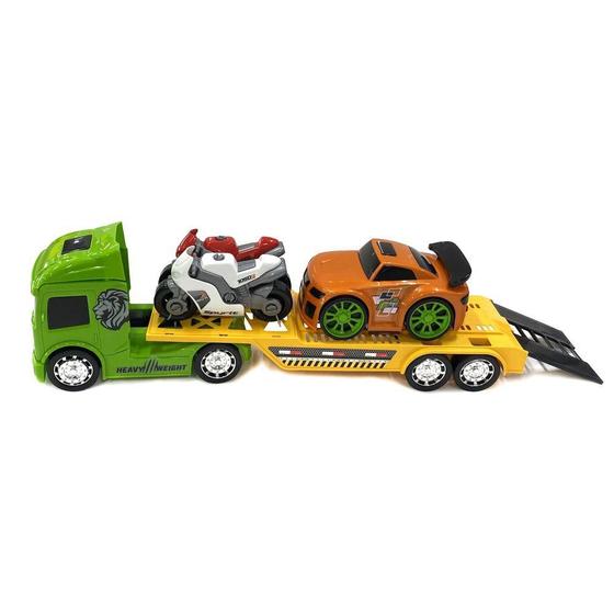 Imagem de Caminhão Prancha com 2 Motos e um Super Carro Mod 3 - Usual
