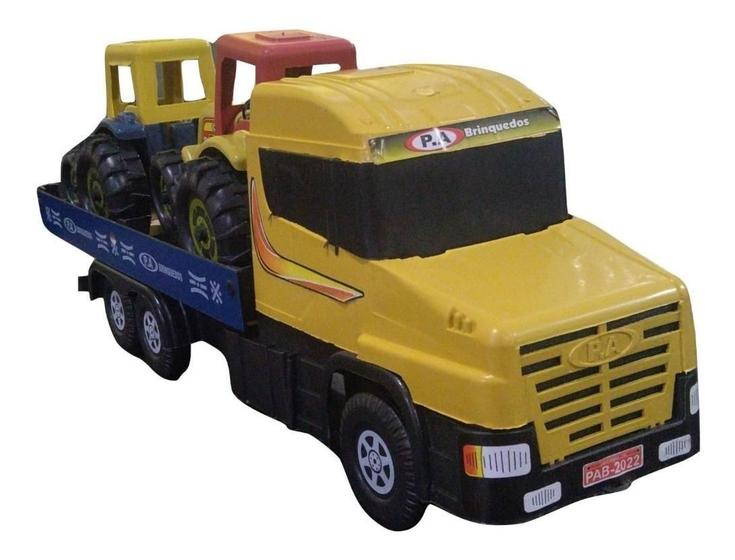 Imagem de Caminhão Scania Com Tratores Kit 3 Peças Brinquedo Infantil