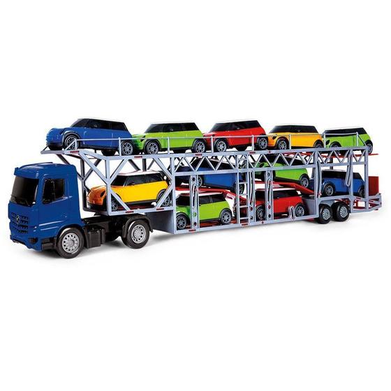 Imagem de Caminhão Superfrota Com 11 Carrinhos Transcar de Brinquedo Poliplac