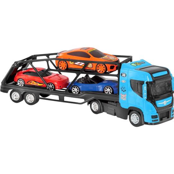 Imagem de Caminhão Top Truck Cegonha Com Carrinhos App Jogo - Bs Toys