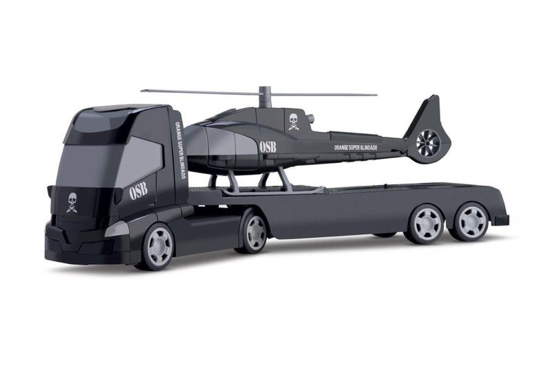 Imagem de Caminhão Trans Aereo Resgate Com Helicóptero - Preto - Orange Toys