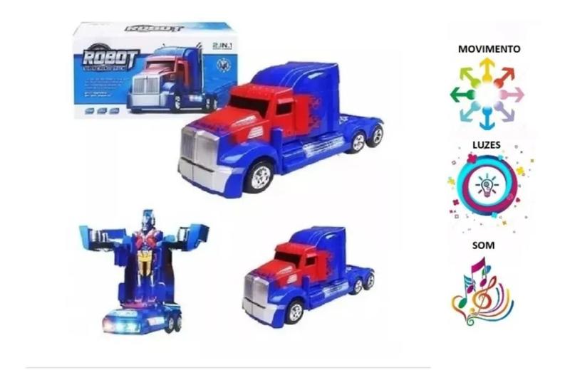 Imagem de Caminhão Transformers Optimus Prime Pilha Vira Robô Som Luz