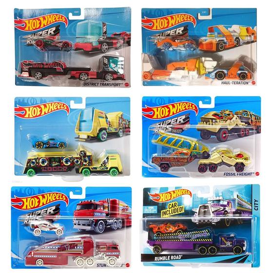 Imagem de Caminhão Transportador c/ Carrinho Hot Wheels - Modelos Sortidos - Mattel -