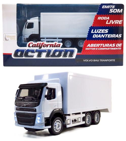 Imagem de Caminhão Volvo Bau Transporte Truck 3 Eixos - Som e Luz - California Action - 1/50 - California Toys