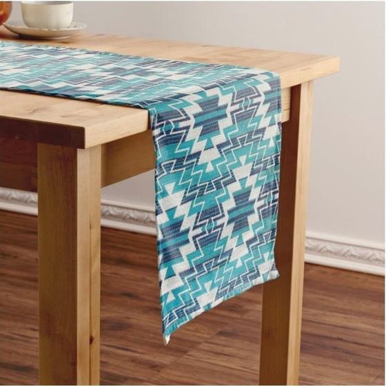 Imagem de Caminho de Mesa Jacquard Tripolli 43x140cm Nilo Azul