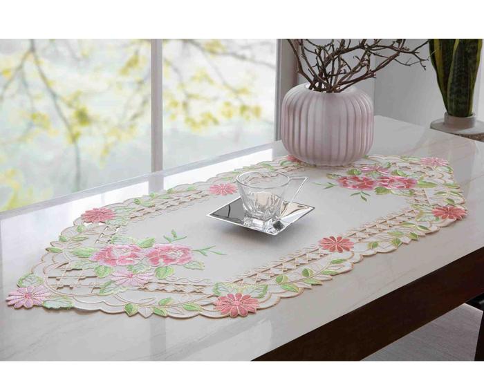 Imagem de Caminho de Mesa Linha Floral Amsterda 40 x 90 cm Jolitex