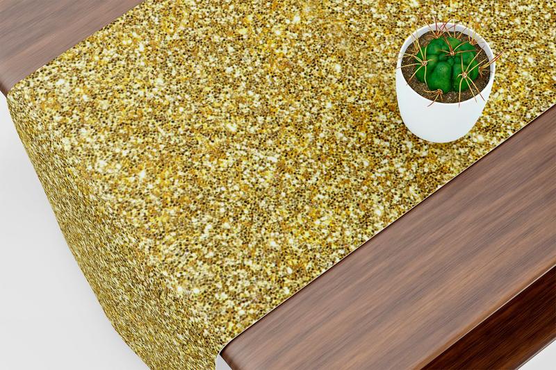 Imagem de Caminho De Mesa Trilho Glitter Dourado