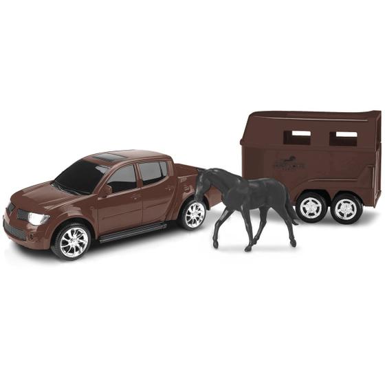 Imagem de Caminhonete Pick Up Rx Haras Miniatura Com Cavalo - Roma Brinquedos