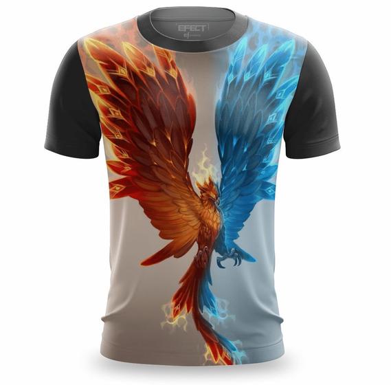Imagem de Camisa 3D Fênix Estampada Camiseta Masculina Casual Digital