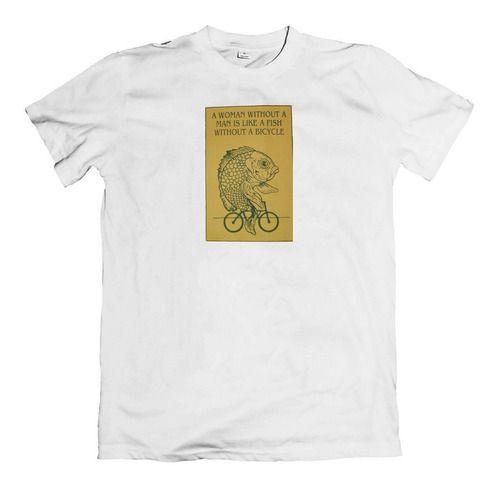 Imagem de Camisa A Woman Without A Man Is Like A Fish Without A Bicycl