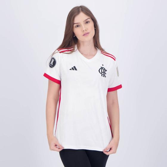 Camisa Adidas Flamengo II 2024 Feminina Patch Libertadores Imagem de Camisa Adidas Flamengo II 2024 Feminina Patch Libertadores