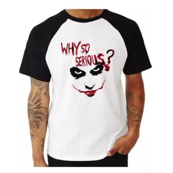 Imagem de Camisa Adulto E Infantil Raglan Coringa Why So Serious Geek