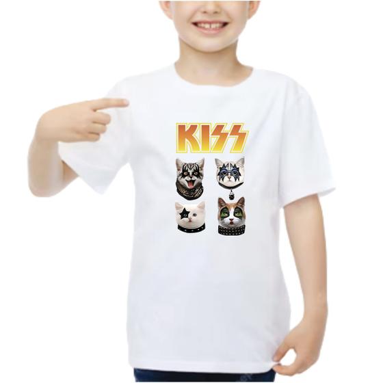 Imagem de Camisa Album Kiss Banda De Rock Musica Paul Stanley Cat