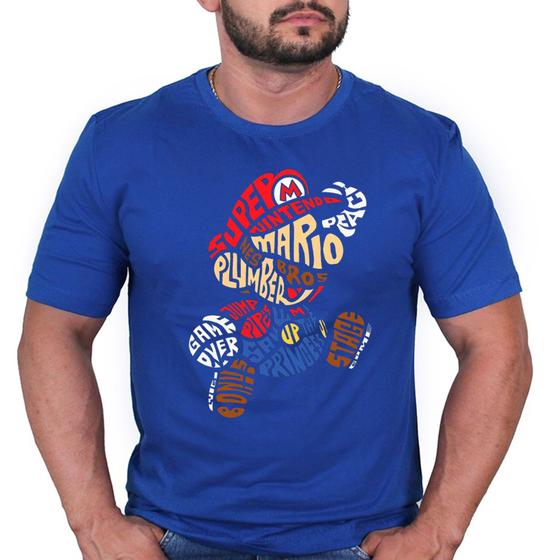 Imagem de Camisa Algodão Unissex Camiseta Básica Jogo Filme Super Mario Bross