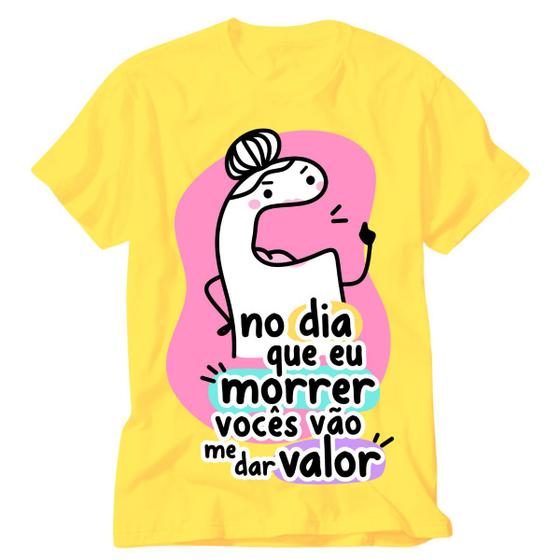 Imagem de Camisa amarela Flork frase mãe leva o casaco que vai esfriar