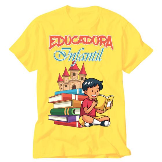Imagem de Camisa amarela Pedagogia Educar é semear com sabedoria blusa