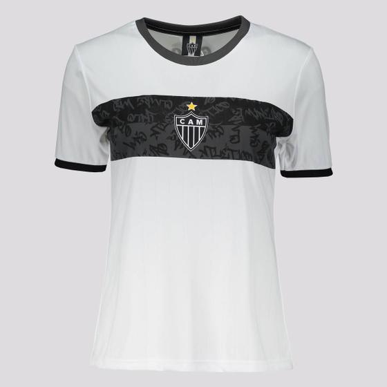 Imagem de Camisa Atlético Mineiro Stencil Feminina Branca